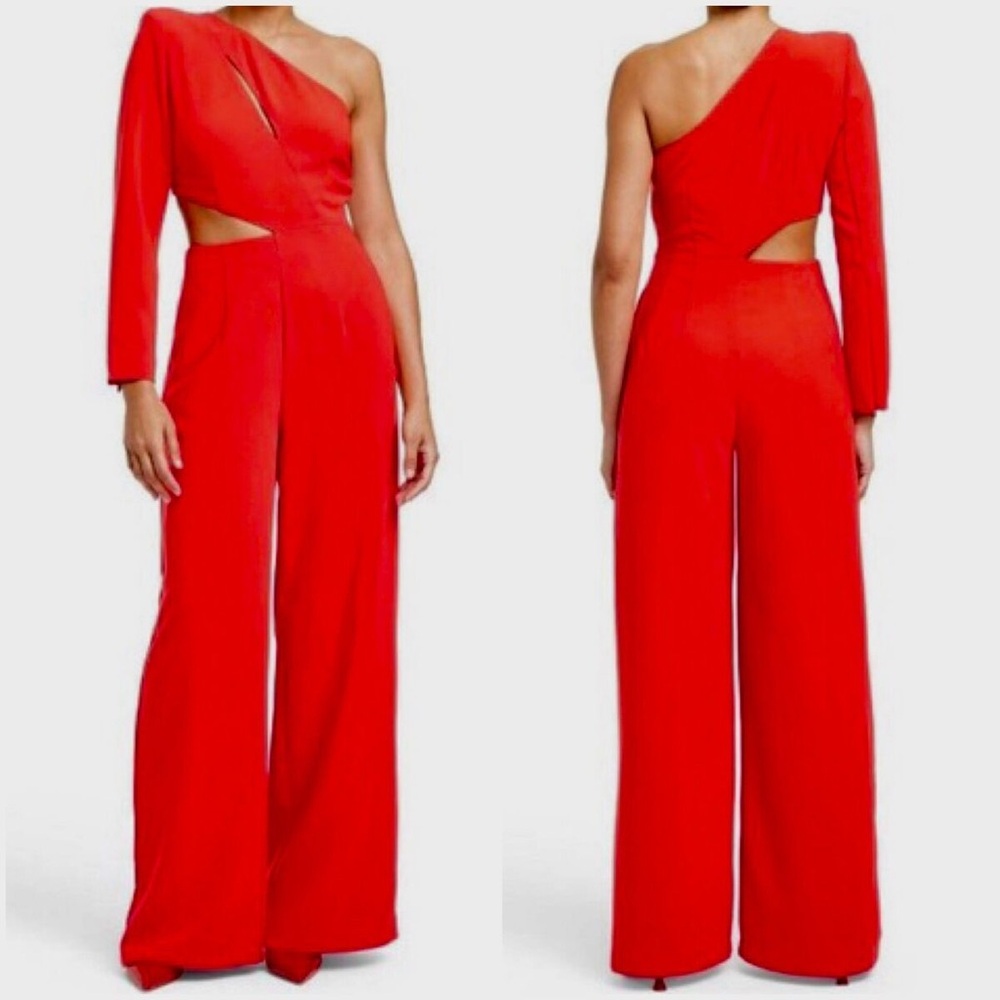 NWT 1X Sergio Hudson X Target Red One-Shoulder Jumpsuit